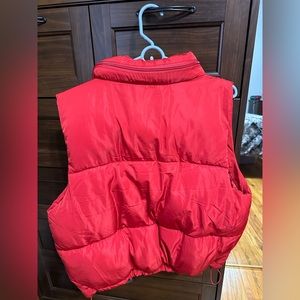 Red puffer vest